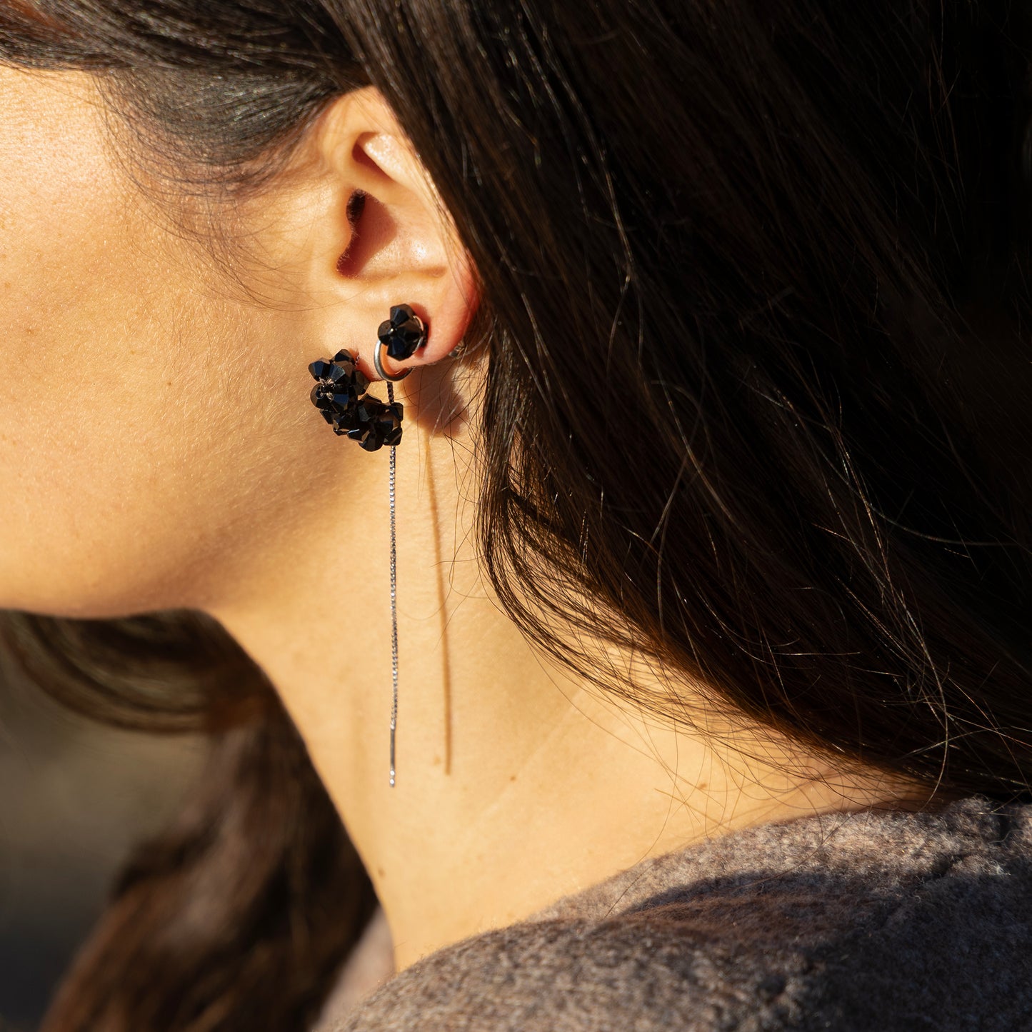 Rouge ruby . Boucles d'oreilles